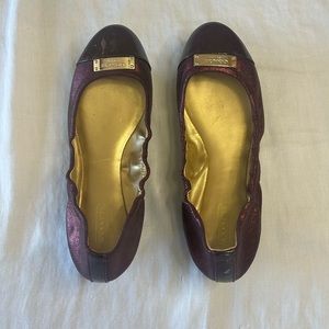 Coach burgundy slip on flats